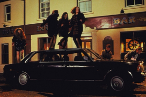 Night-time scene outside a village pub in Connemara from the film The Matchmaker